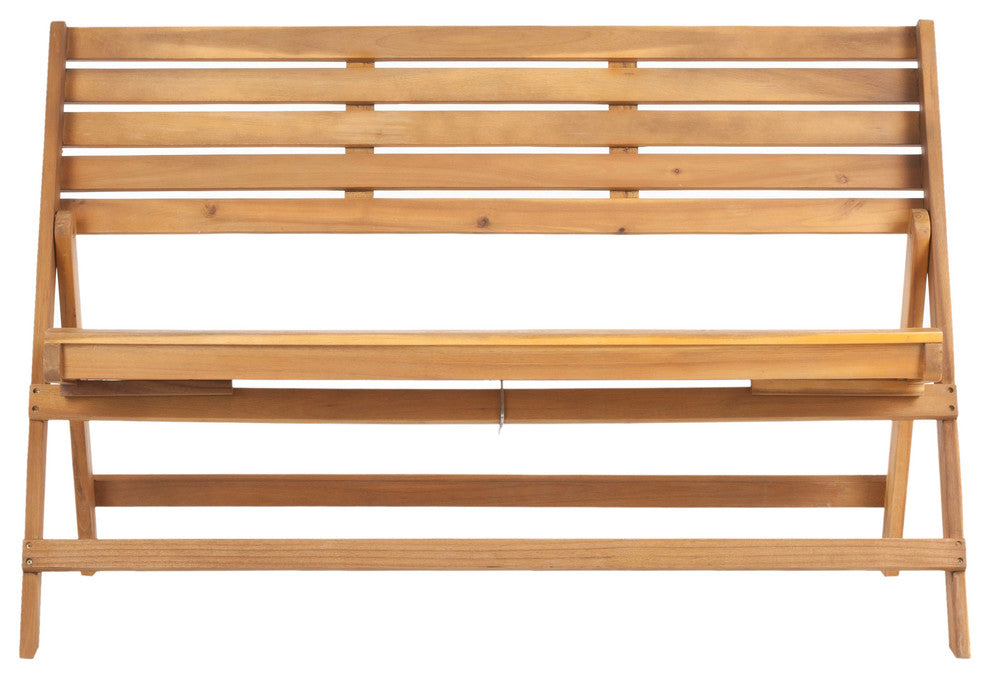 Safavieh Luca Folding Bench, Natural Brown
