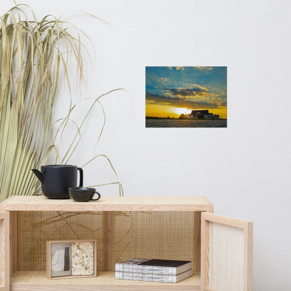 Sunset at Bowers Landscape Photo, Coastal Unframed Wall Art Print, 12" X 16"