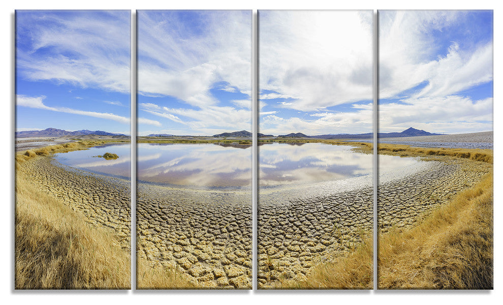 Beautiful Grimshaw Lake, Landscape Canvas Art Print, 48"x28", 4 Panels
