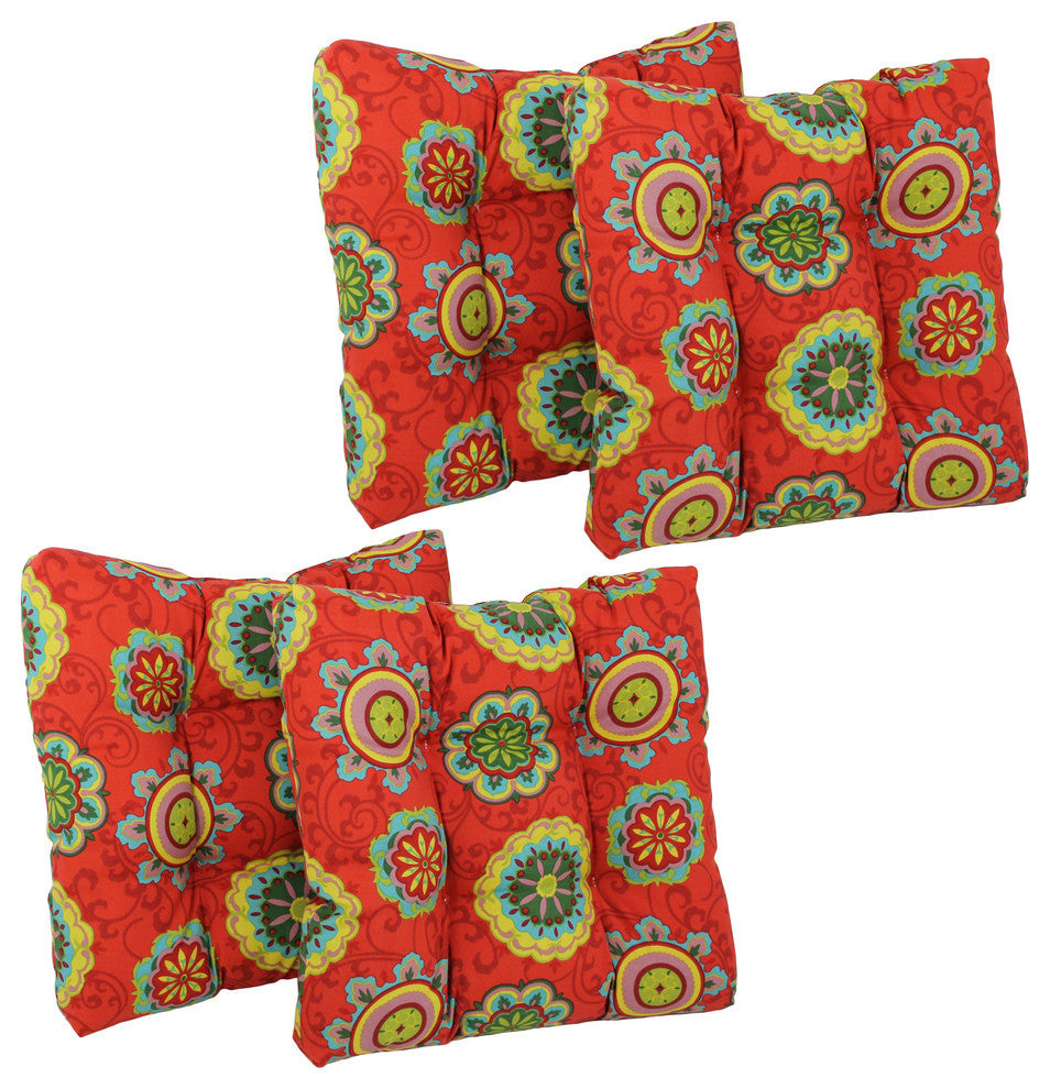 19" Squared Polyester Dining Chair Cushion, Set of 4-Farrington Terrace