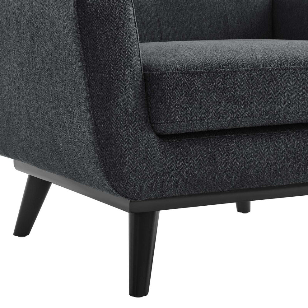 Engage Herringbone Fabric Armchair, Charcoal