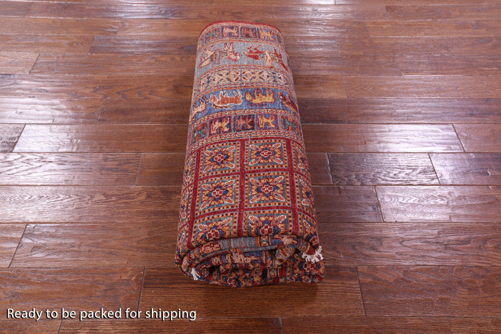 5' 9" X 8' 2" Antiqued Pazyryk Historical Design Handmade Rug Q11264