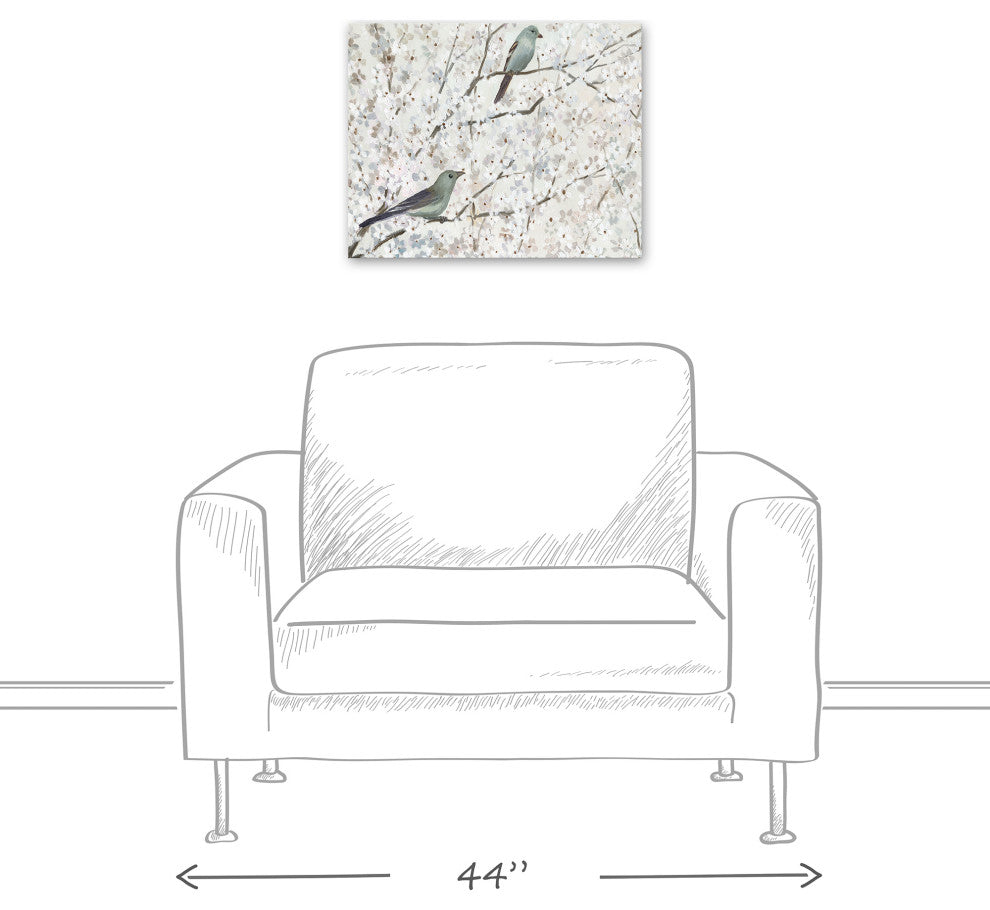 Blossoms Birds 16x20 Canvas Wall Art