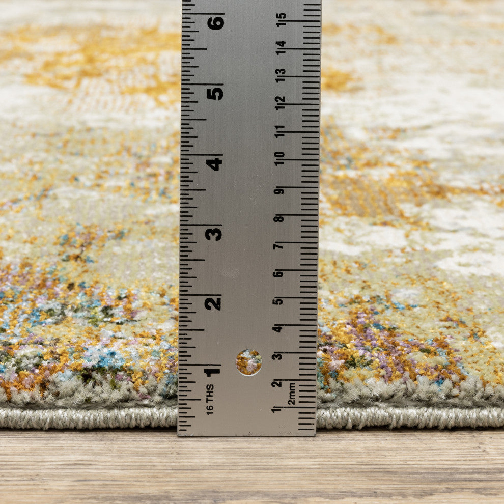Elements Alabaster Gold/Beige Area Rug, 2'6"x12'