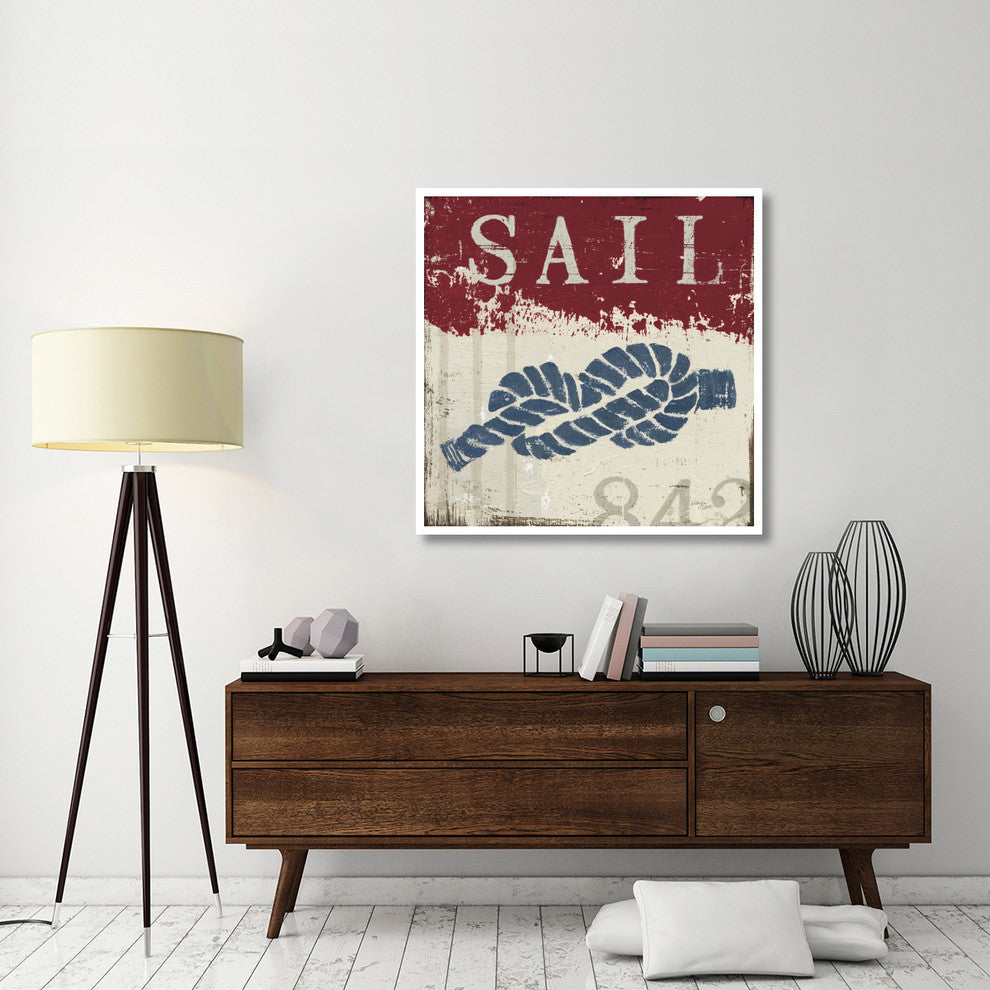 "Nautical III Red" Digital Paper Print by Wellington Studio, 42"x42"