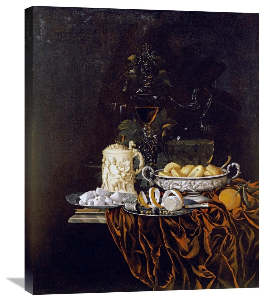 "Pastry In a Silver Dish, Sweetmeats On a Plate" Artwork, 24" x 30"