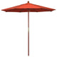 7.5' Square Push Lift Wood Umbrella, Sunset Olefin