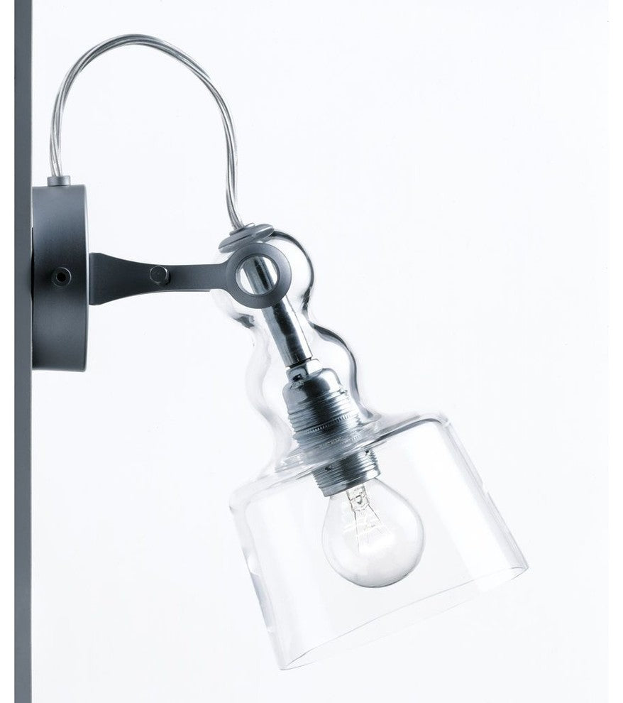 Produzione Privata Acquaparete Wall Lamp, Transparent Murano Glass