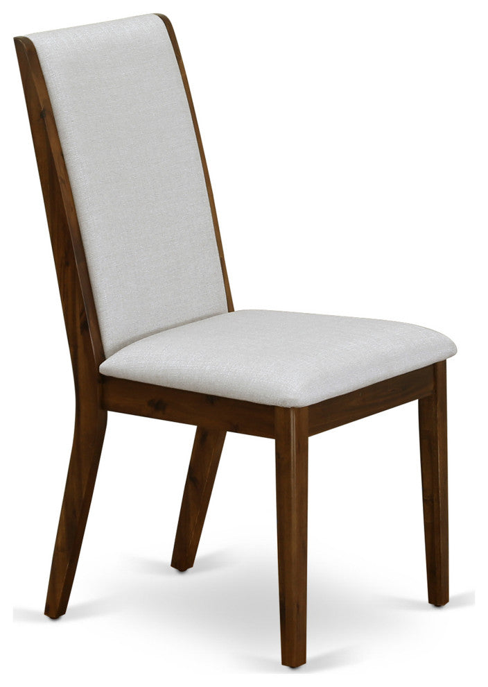 3Pc Table, Chairs Dining Set, 2 Grey Kitchen and Dining Chairs, Acacia Walnut