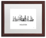 Marlene Watson 'Houston Texas Skyline' Matted Art, Wood Frame, White, 20x16