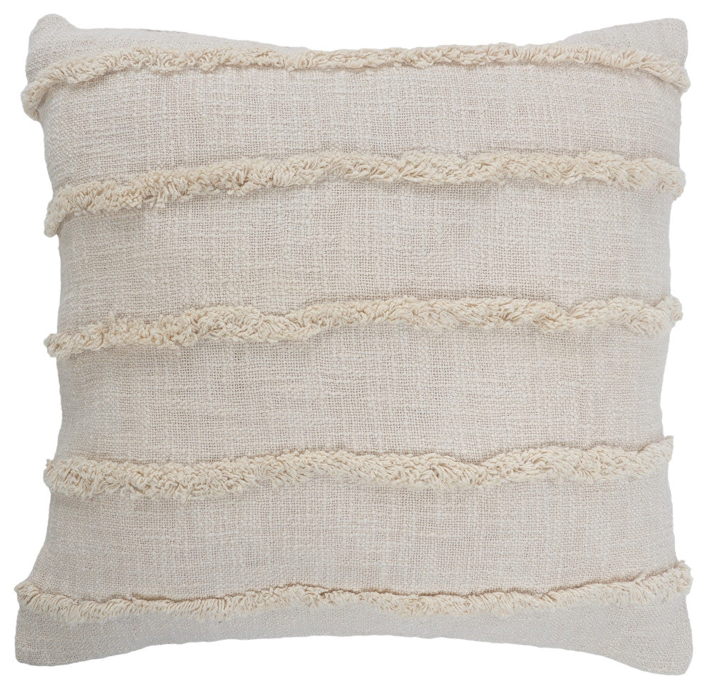 Overtufted Solid Throw Pillow, Birch