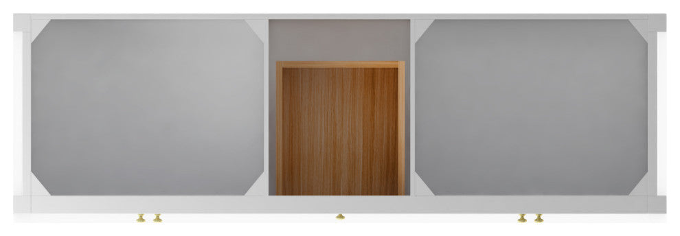 CastelloUSA Alicia 72" Freestanding Vanity, Base Only, White, Gold Handles