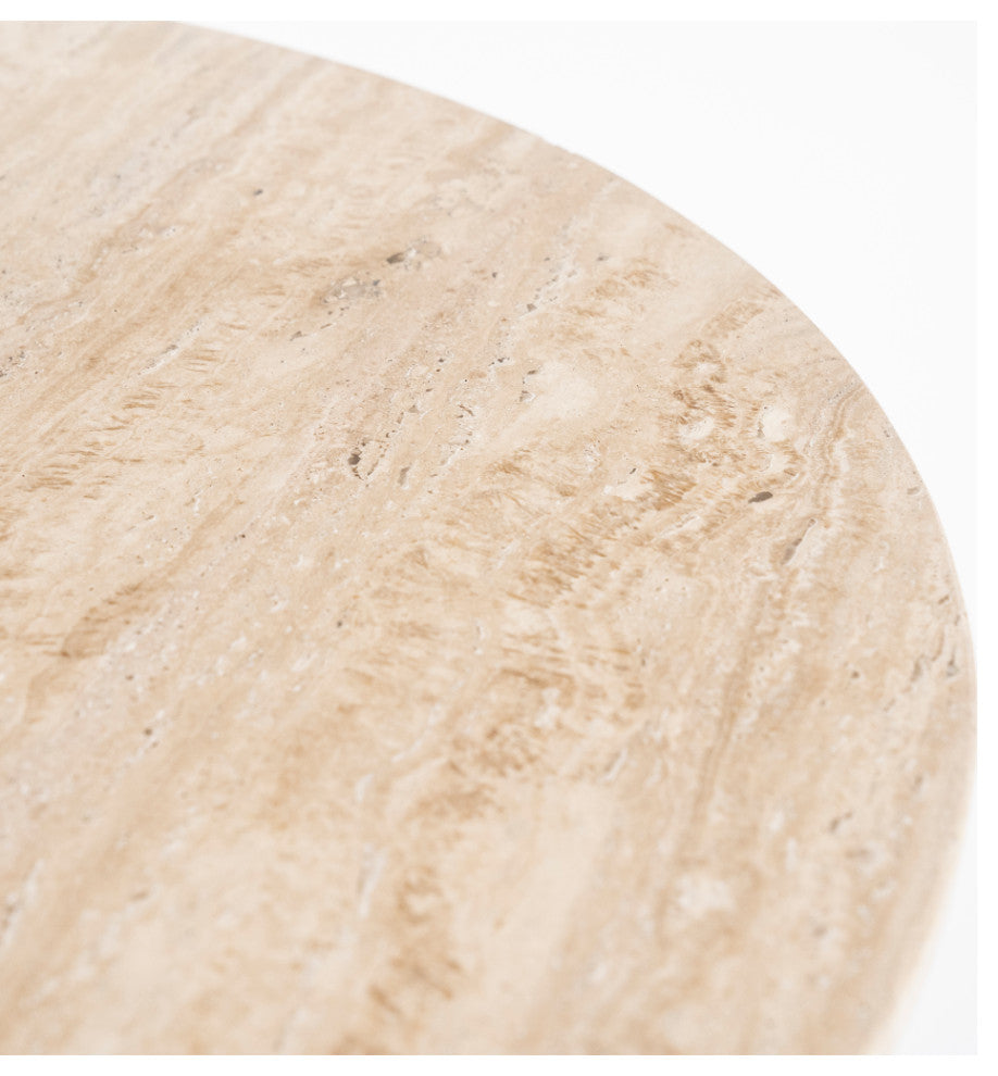 Travertine Pedestal Dining Table | Eleonora Aime, Large