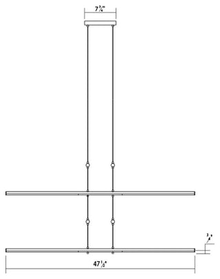 Sonneman 2804 Tik-Tak 47-1/2"W LED Four Tier Linear Chandelier - Satin Black
