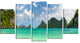 Thailand Beach Panorama, Landscape Canvas Art Print, 60"x32", 5 Panels
