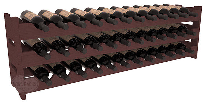 36-Bottle Scalloped Wine Rack, Pine, Walnut Stain