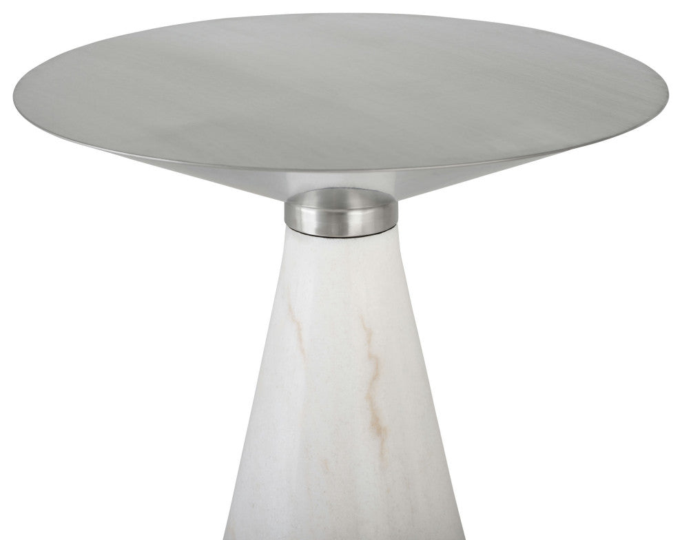 Iris Silver Metal Side Table, HGNA539