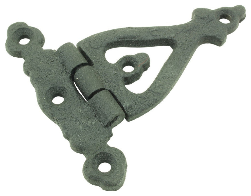 Black Wrought Iron Door Hinge 3 Inch Strap RSF Finish Barn Door Hinges