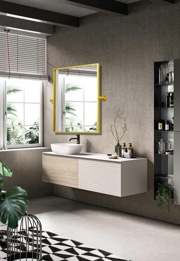 Home Living Rectangle Pivot Mirror 24x20 Inch, Gold