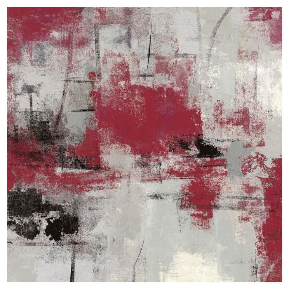"Stone Gardens III Red" Digital Paper Print by Silvia Vassileva, 26"x26"