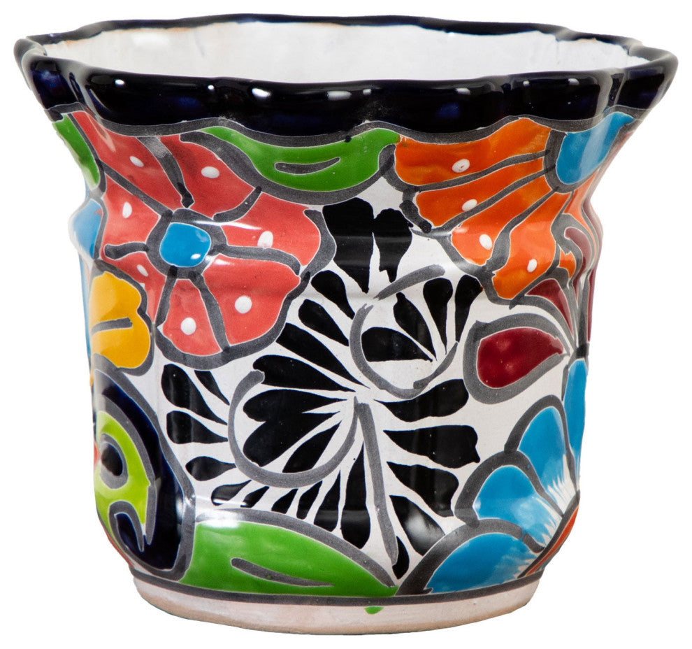 7in. x 8in. Handmade Mexican Talavera Ceramic Planter