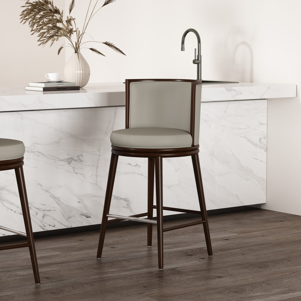Manhattan Comfort Evalyn Barstool, Stone, Single
