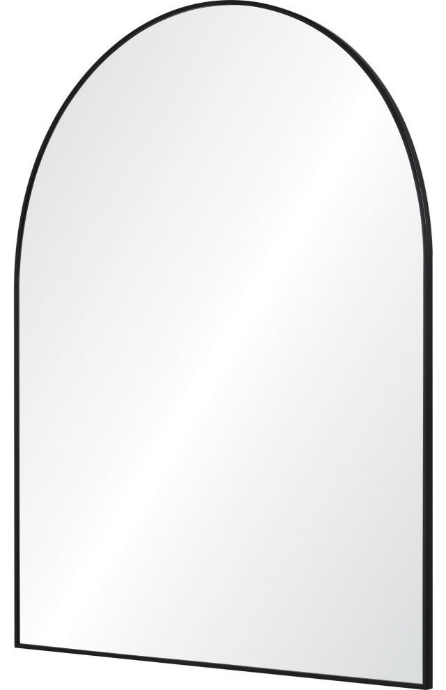 Lamia Arched Modern Matte Black Framed Wall Mirror