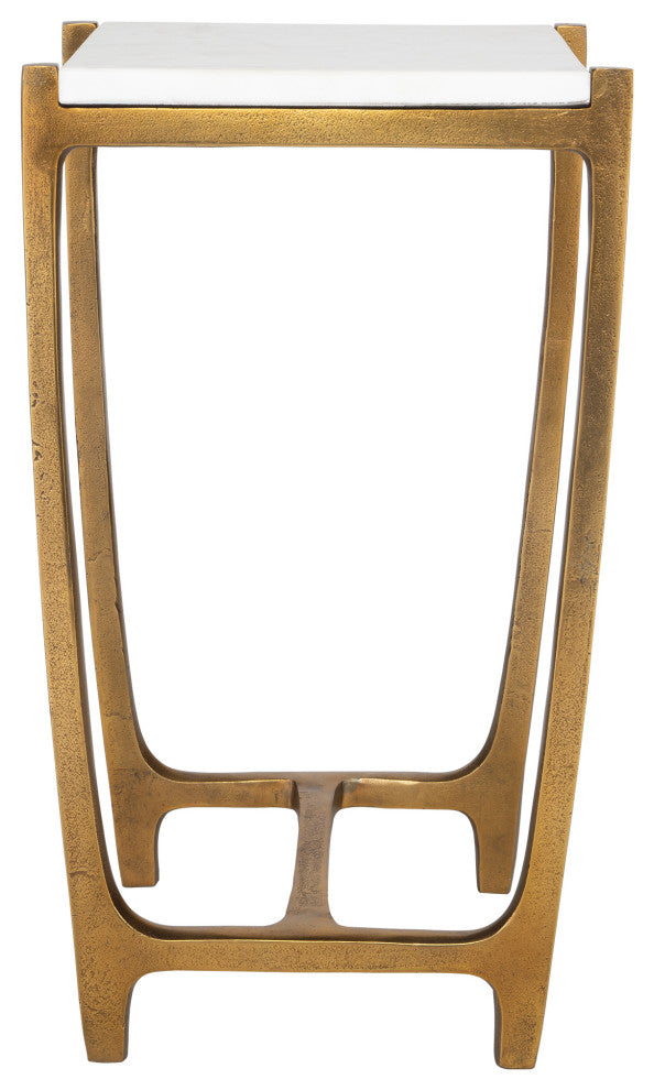 Uttermost Affinity White Marble Accent Table