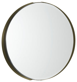 Adrianna 24.4" Gold Metal Round Mirror