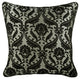 Black & Grey Fabric Burnout Velvet 20"x20" Pillow Cover, Victorian Black
