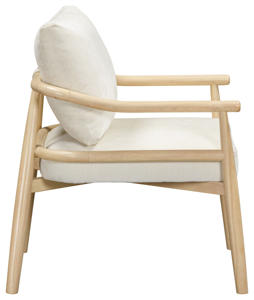 Dixie Chenille Velvet Accent Chair, Cream
