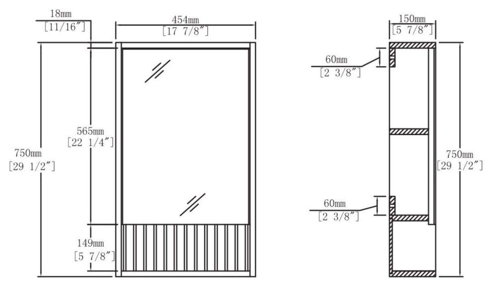 Venezian 18" Medicine Cabinet, Green, 18"