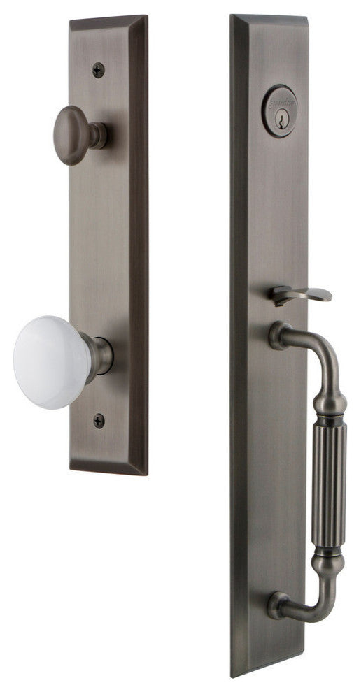 Fifth Avenue 1-Piece Dummy Handleset, F Grip and Hyde Park Knob, 849541