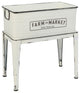23-Inch High Metal Planter with Stand, White