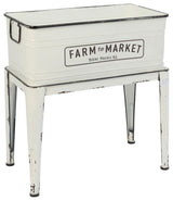 23-Inch High Metal Planter with Stand, White