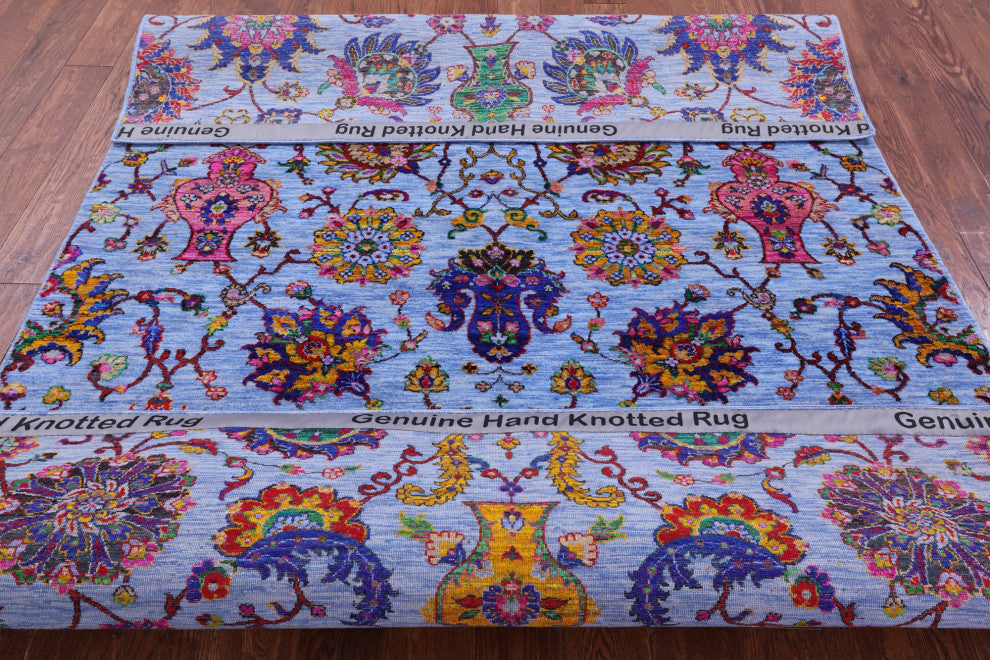 6' 0" X 8' 11" Persian Wool & Silk Handmade Rug - Q14924