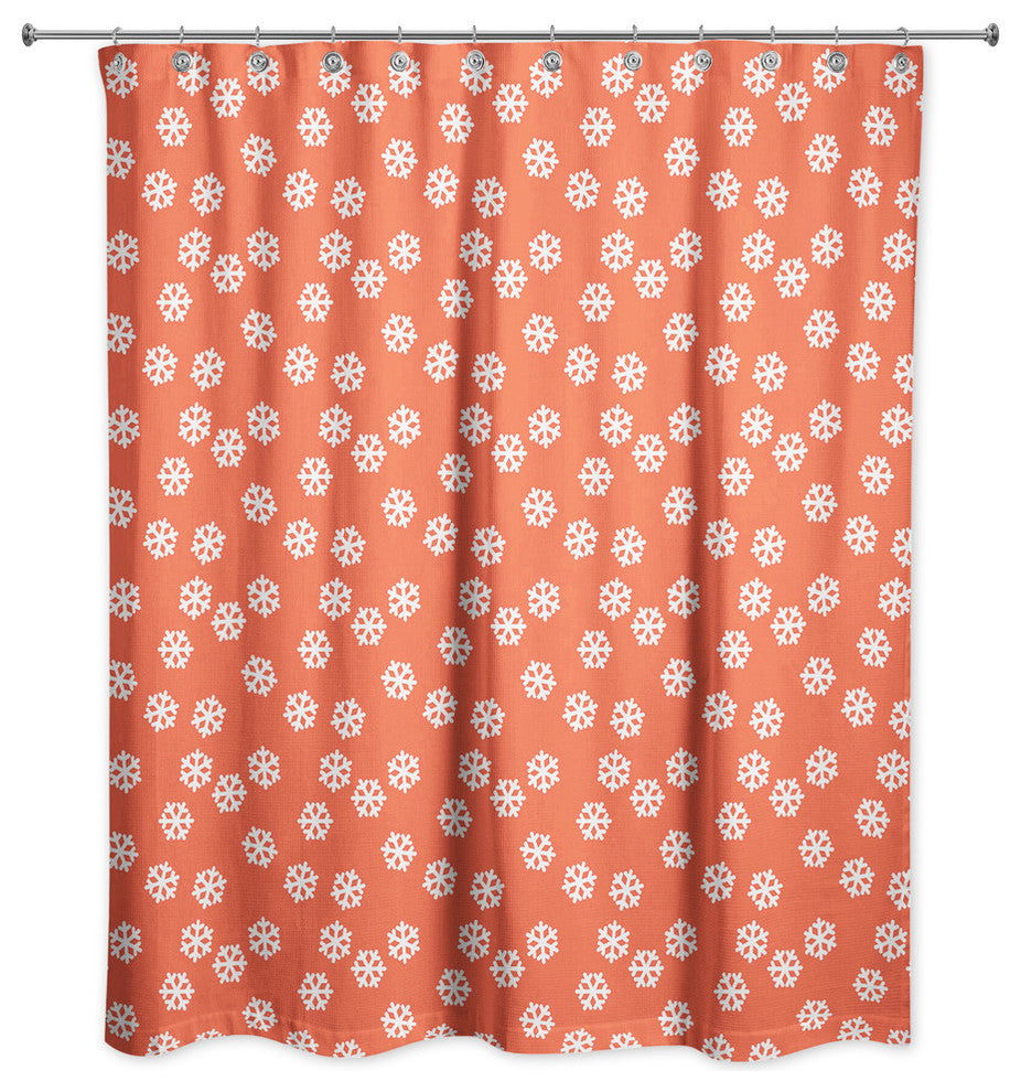 Red Snowflakes Pattern Shower Curtain