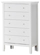 Primo White 5 Drawer Chest of Drawers, 32, L. X 16, W. X 48, H.