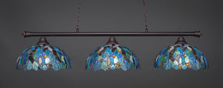 Oxford 3-Light Bar, Dark Granite/Blue Mosaic Art