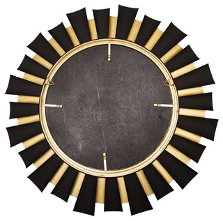 Daphne 36-in Wall Mirror - Matte Black/French Gold