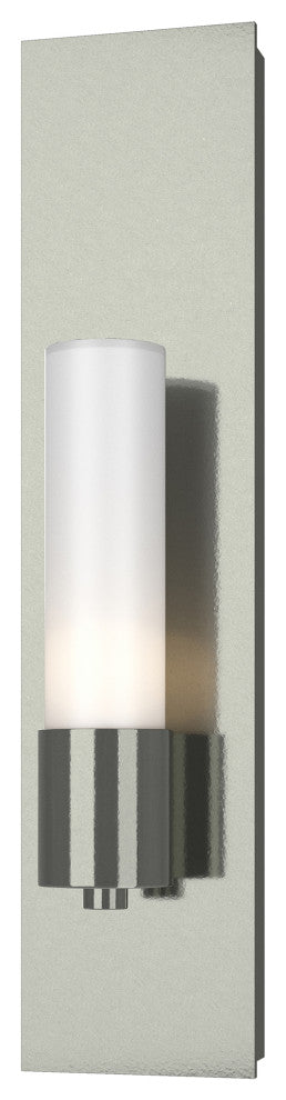 Pillar 1 Light Sconce, Sterling Finish, Opal Glass