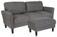 Bari Upholstered Sofa And Ottoman In Dark Gray Fabric