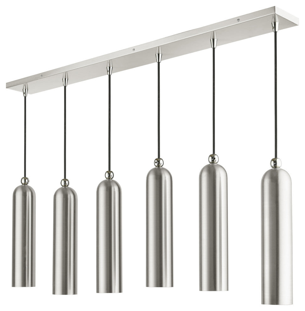 Brushed Nickel Mid Century Modern, Urban, Scandinavian Linear Pendant