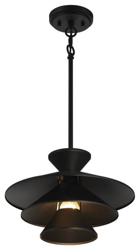 1-Light Pendant, Matte Black