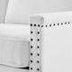 Loveseat Sofa, Fabric, White, Modern, Living Lounge Room Hotel Lobby Hospitality