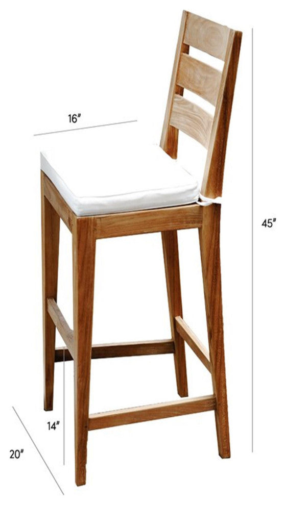Catalina Teak Outdoor Bar Chair
