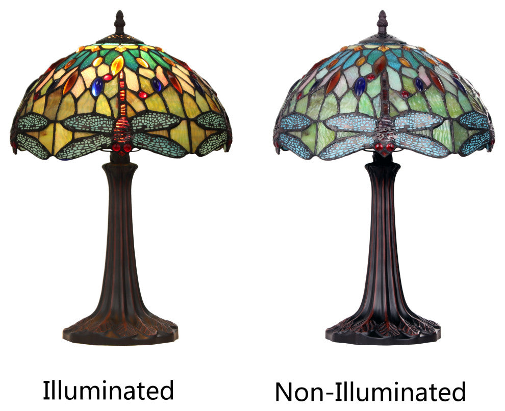 Empress Tiffany-Style Dark Bronze 1 Light Table Lamp 12" Shade