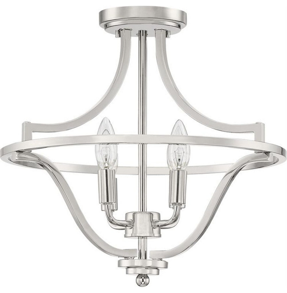 Quoizel QF5119WS Four Light Semi-Flush Mount, Weathered Brass Finish