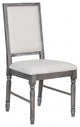 HomeRoots 20" X 22" X 40" 2pc Light Cream Linen And Weathered Gray Side Chair