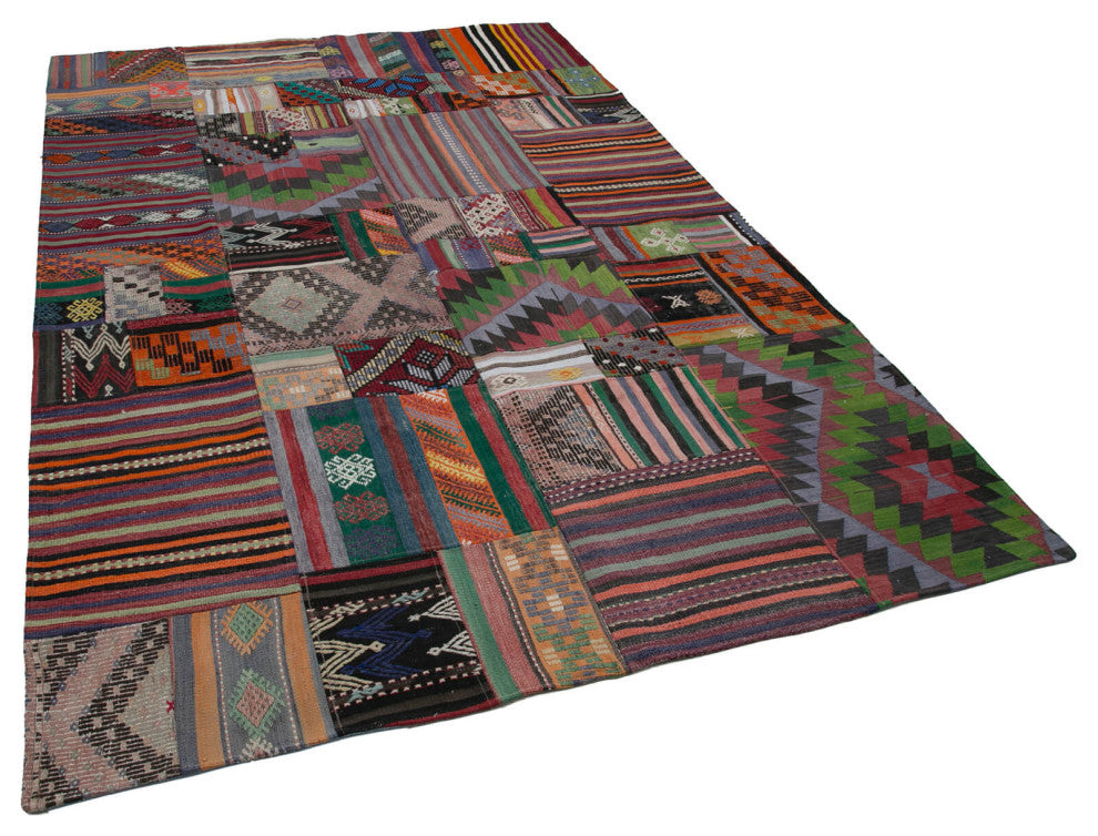 Rug N Carpet - Handmade Anatolian 6' 8'' x 9' 11'' Unique Patchwork Kilim Rug